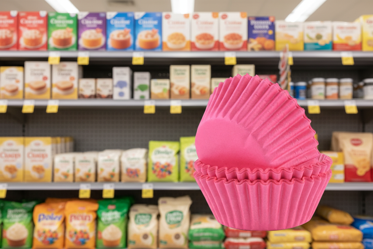 Pme Block Colour Cupcake Cases Pink  (Pack 60)