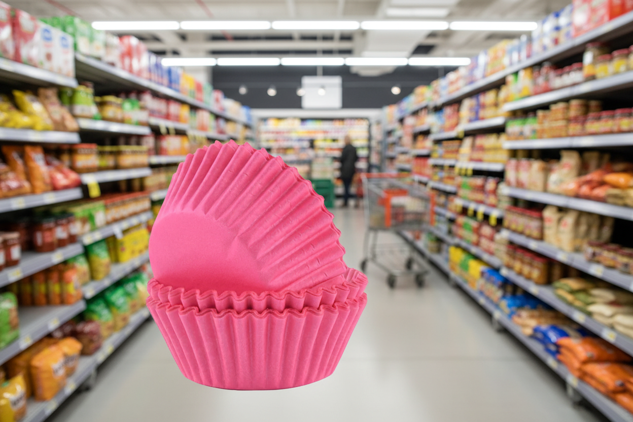 Pme Block Colour Cupcake Cases Pink  (Pack 60)