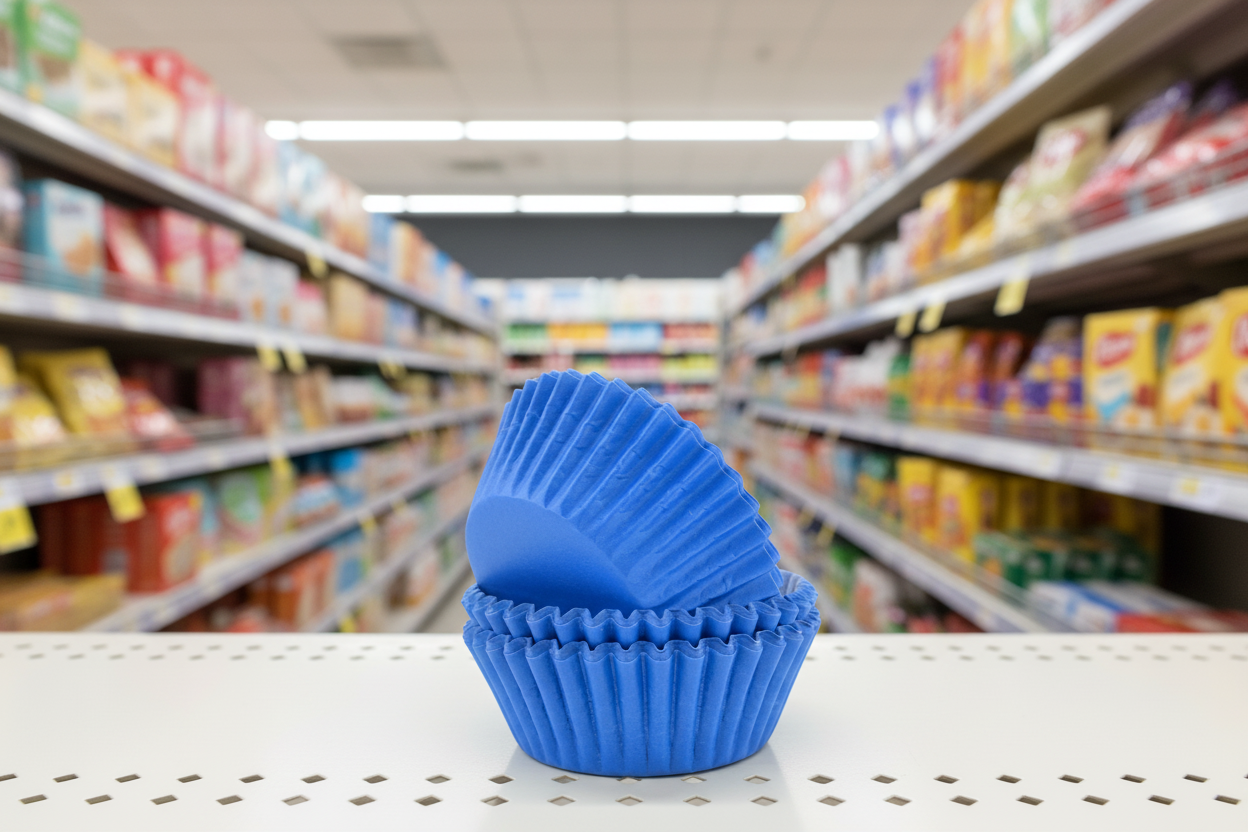 Pme Block Colour Cupcake Cases Blue (Pack 60)