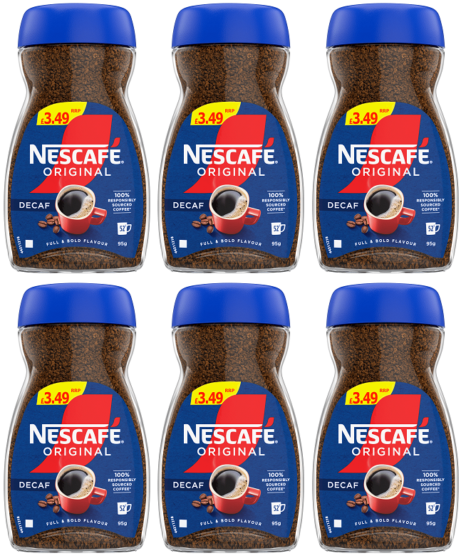 6 x Nescafe Original Decaff - 95GM