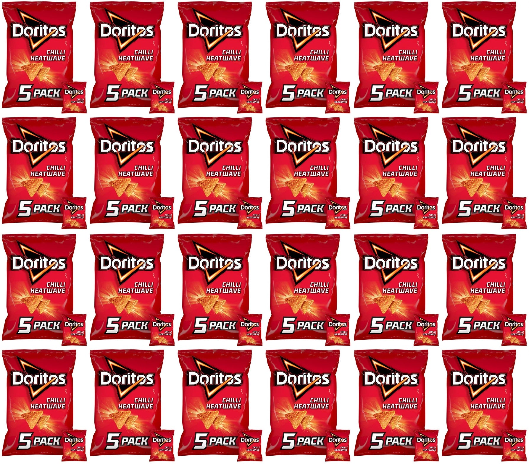 24 x Doritos Chilli Heatwave Tortilla Chips Multipack Crisps 5X30G