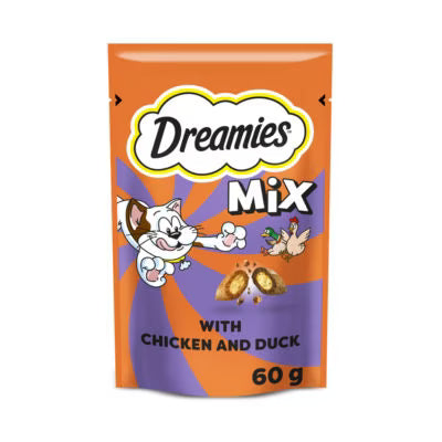 8 X Dreamies Cat Treats Chicken & Duck - 60Gm