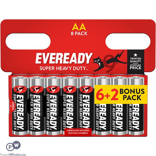 20 X Eveready Aaa 6+2 Free - 8 Pack