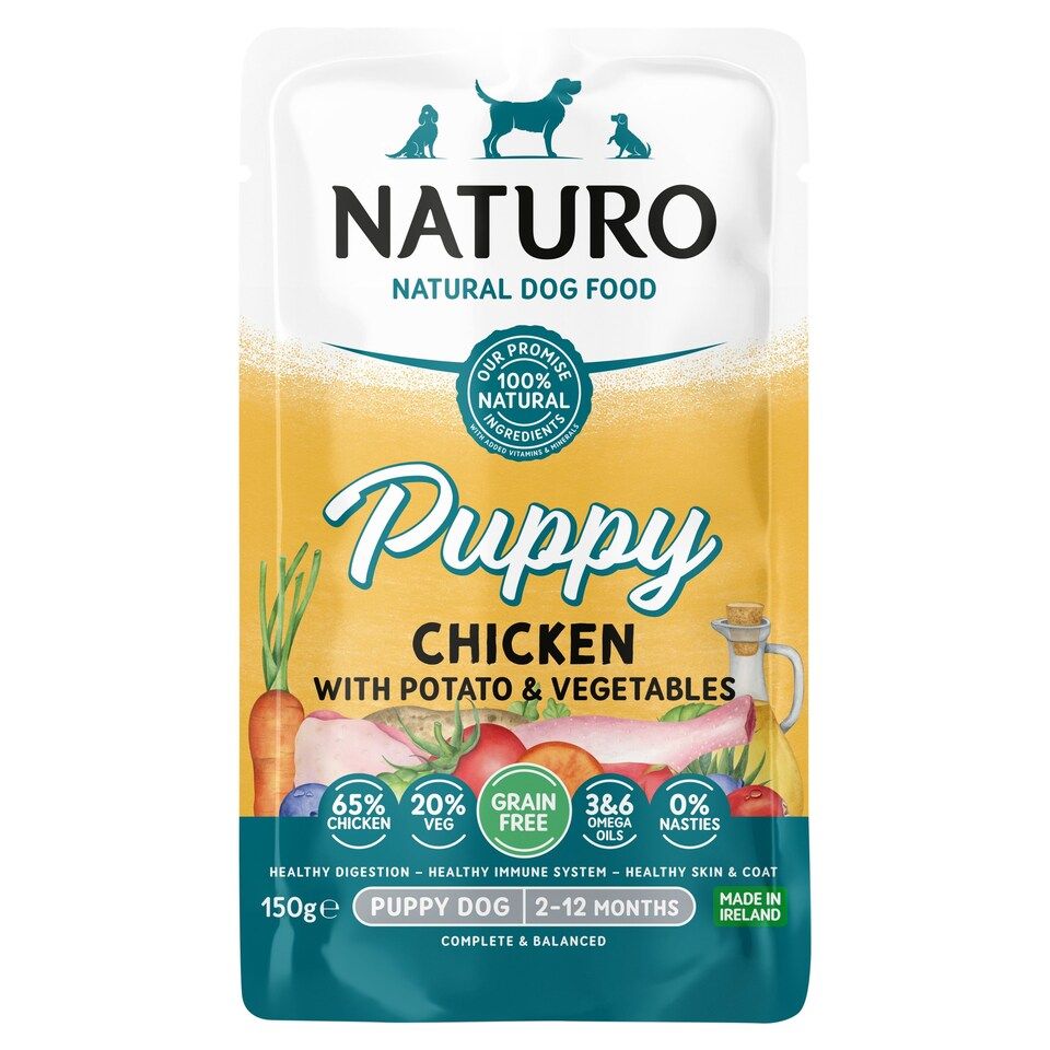8 X Naturo Puppy Grain Free Chicken & Potato Pouch 150GM