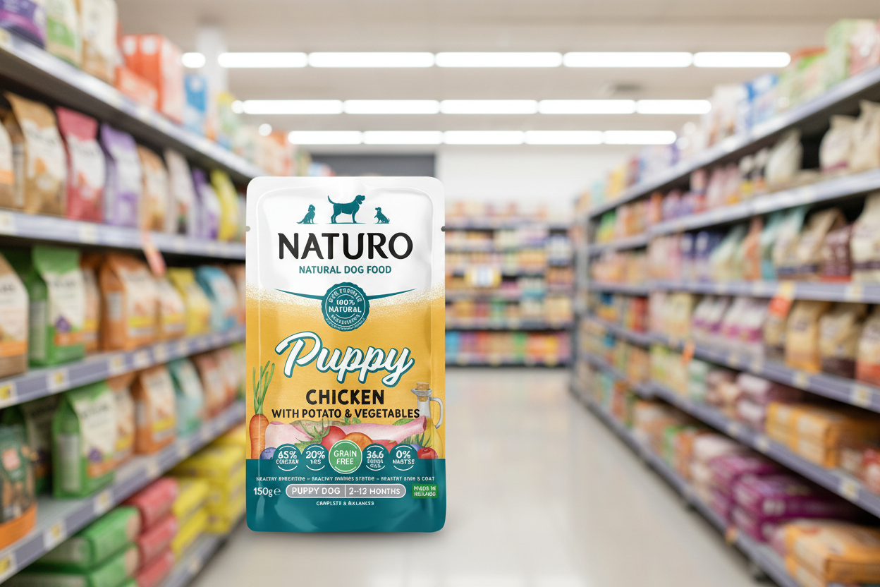 8 X Naturo Puppy Grain Free Chicken & Potato Pouch 150GM