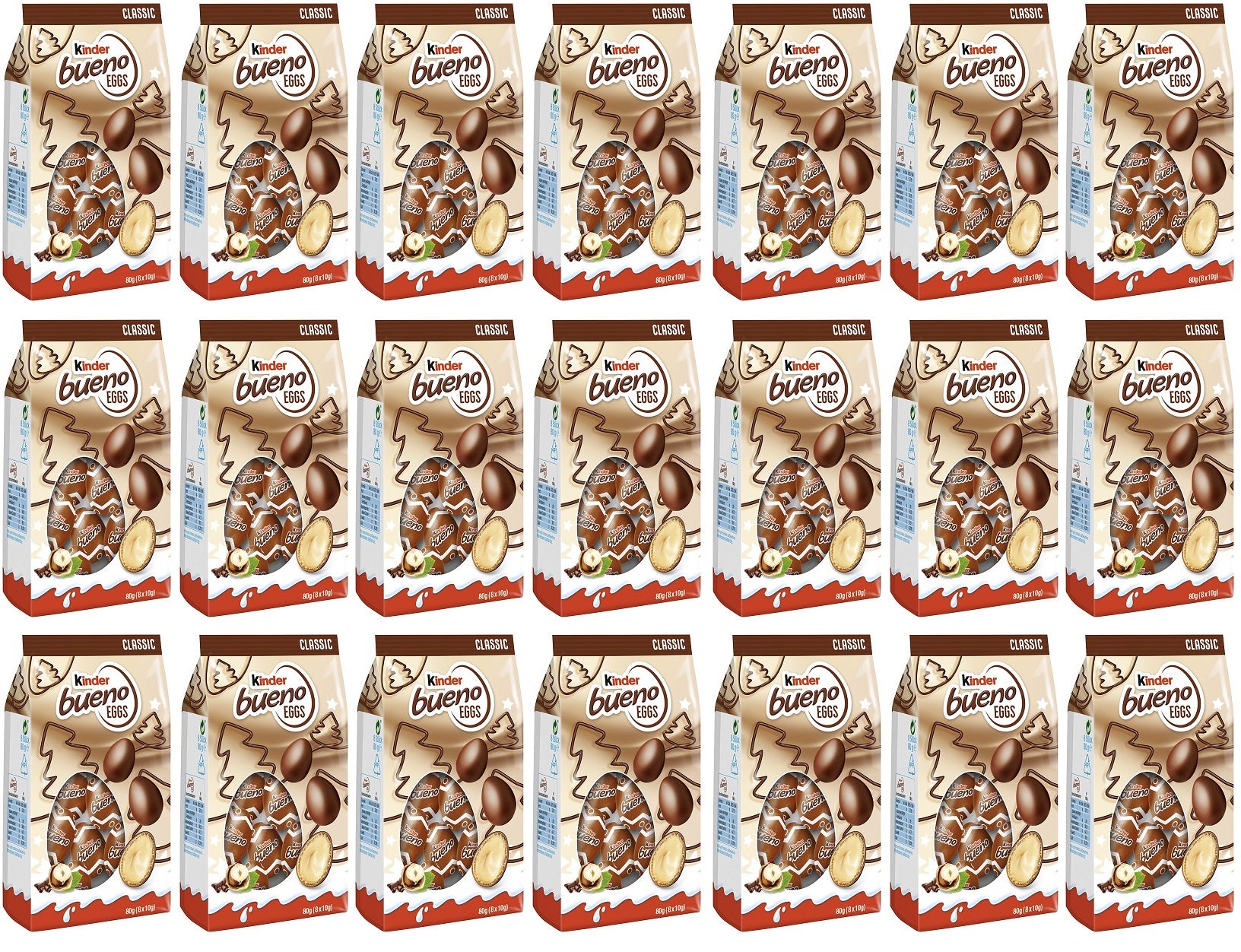 21 x Kinder Bueno Eggs Xmas - 80GM
