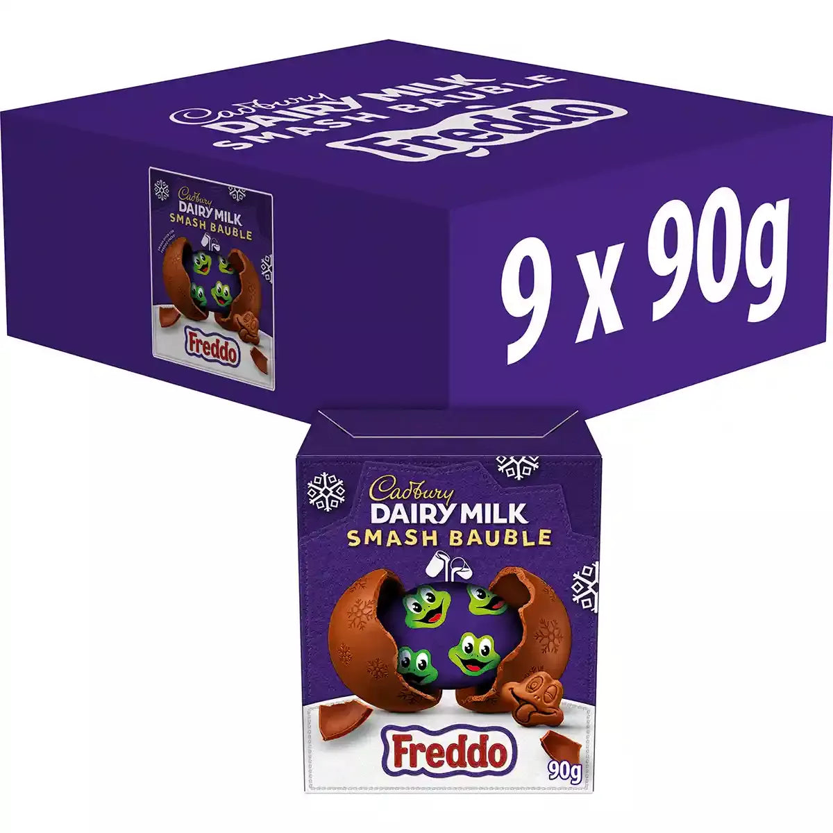 9 X Cadbury Dairy Milk Smash Bauble Buttons - 90Gm
