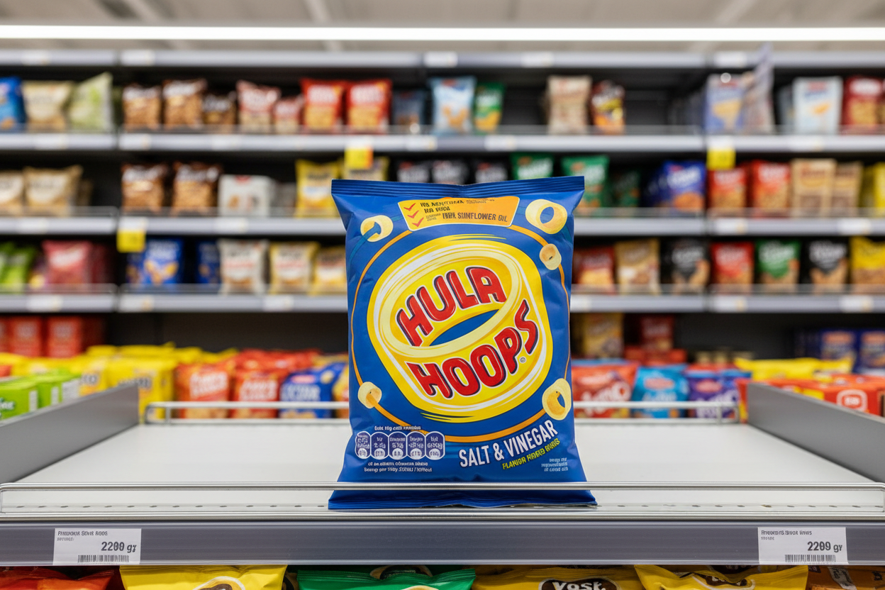 32 x Hula Hoops Salt & Vinegar Crisps 34G