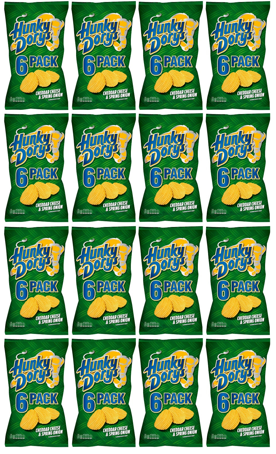 16 x Hunky Dorys Cheddar Cheese & Spring Onion Flavour 6Pk