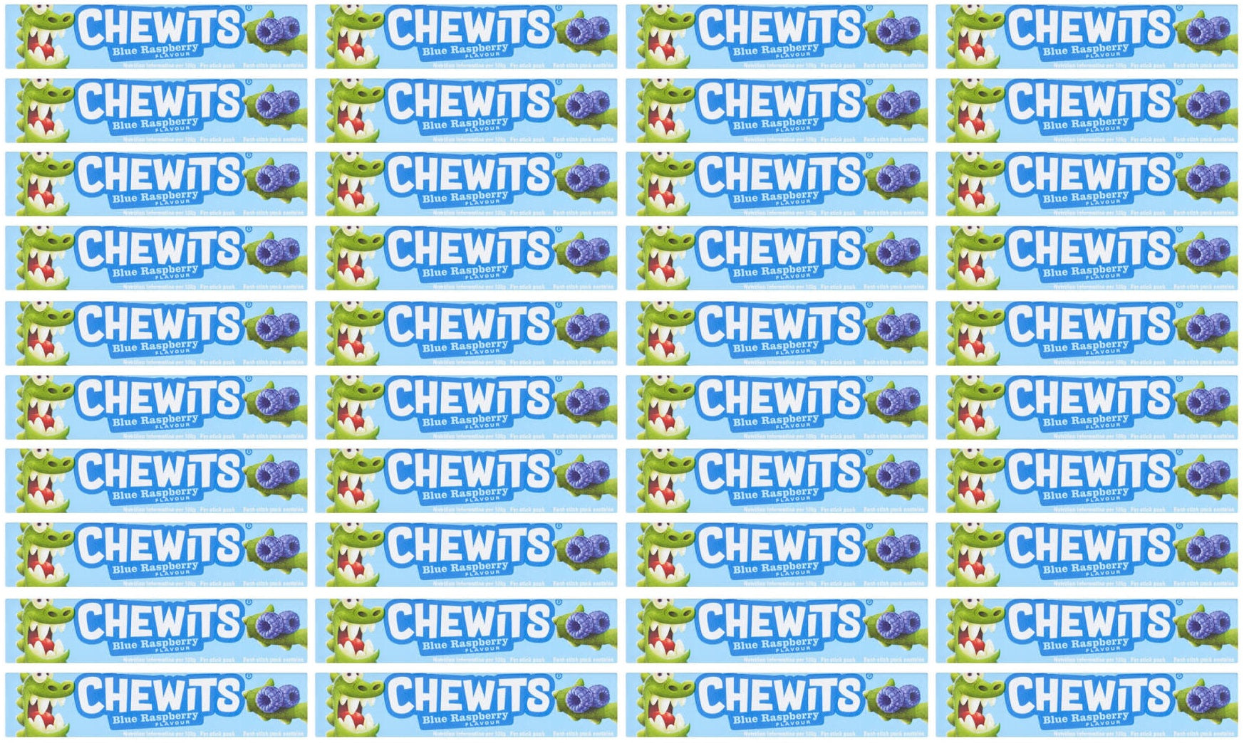 40 X Chewits Blue Raspberry - Stick