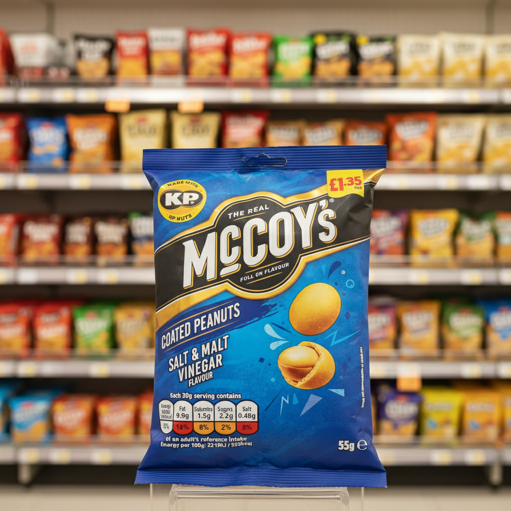 16 X Mccoys Coated Nuts Salt & Vinegar - 55Gm