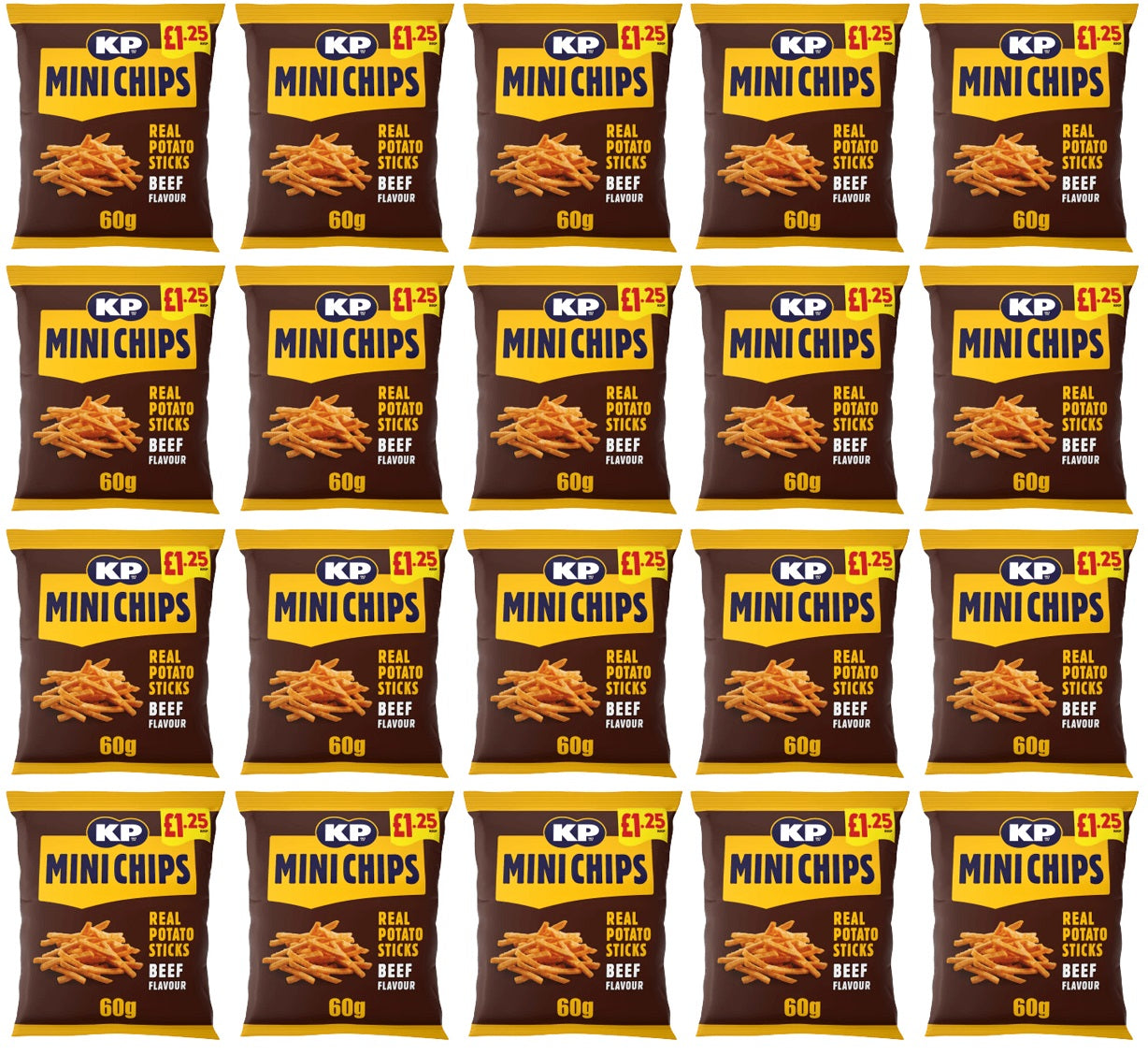 20 x Kp Mini Chips Bbq Beef - 60GM