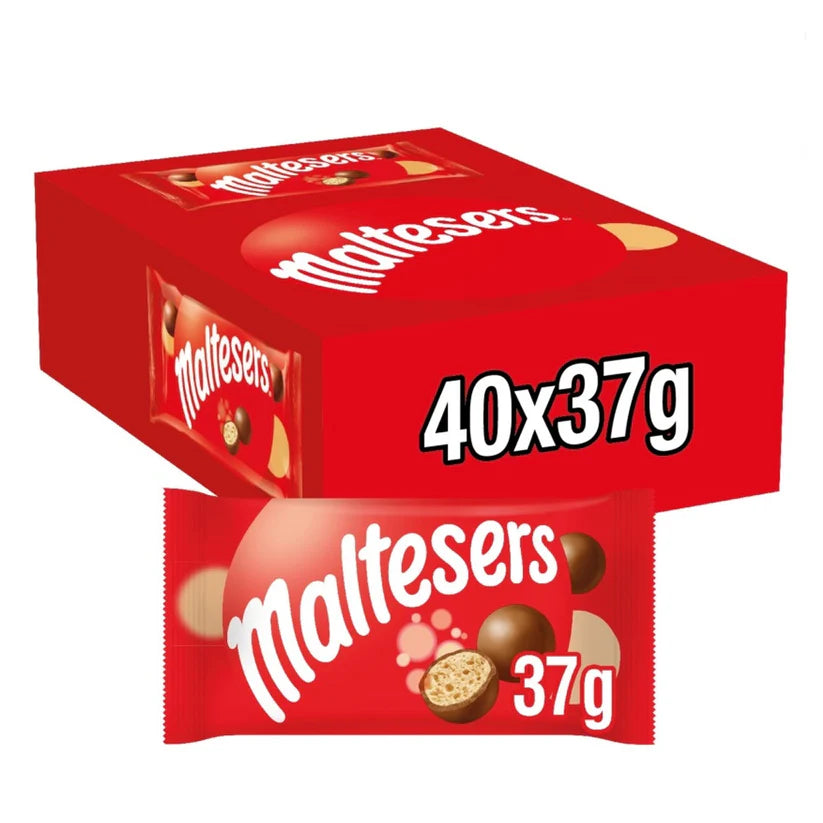 40 x Maltesers Milk Chocolate & Honeycomb Snack Bag 37G