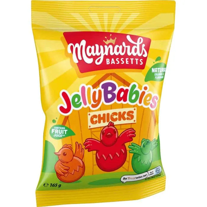 10 x Maynards Bassetts Jelly Babies Chicks Bag - 130GM
