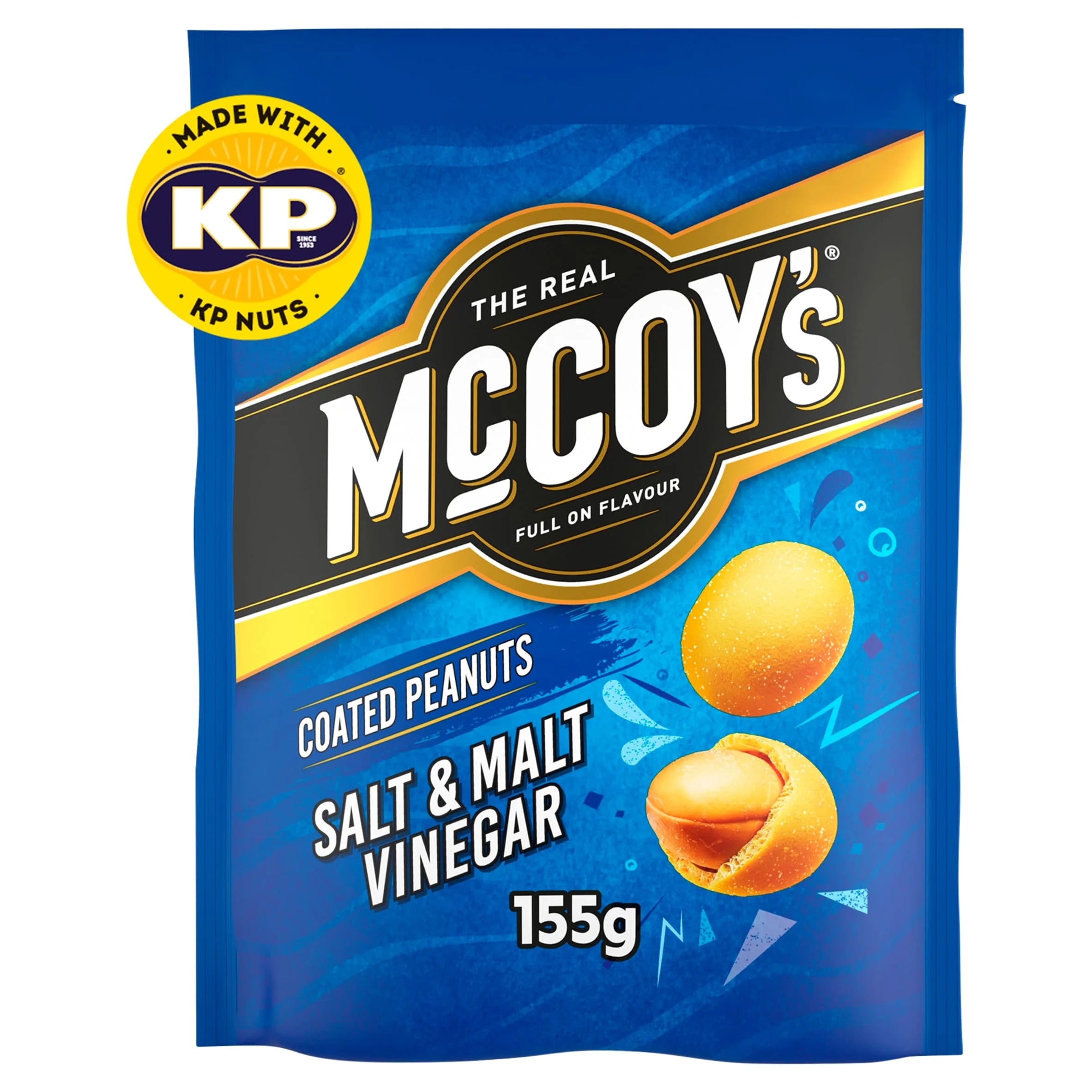 8 X Mccoys Coated Peanuts Salt & Vinegar Sharing - 155Gm
