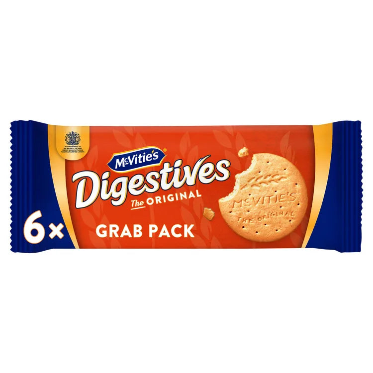 10 X Mcvities Original Digestives Grab Pack - 90Gm
