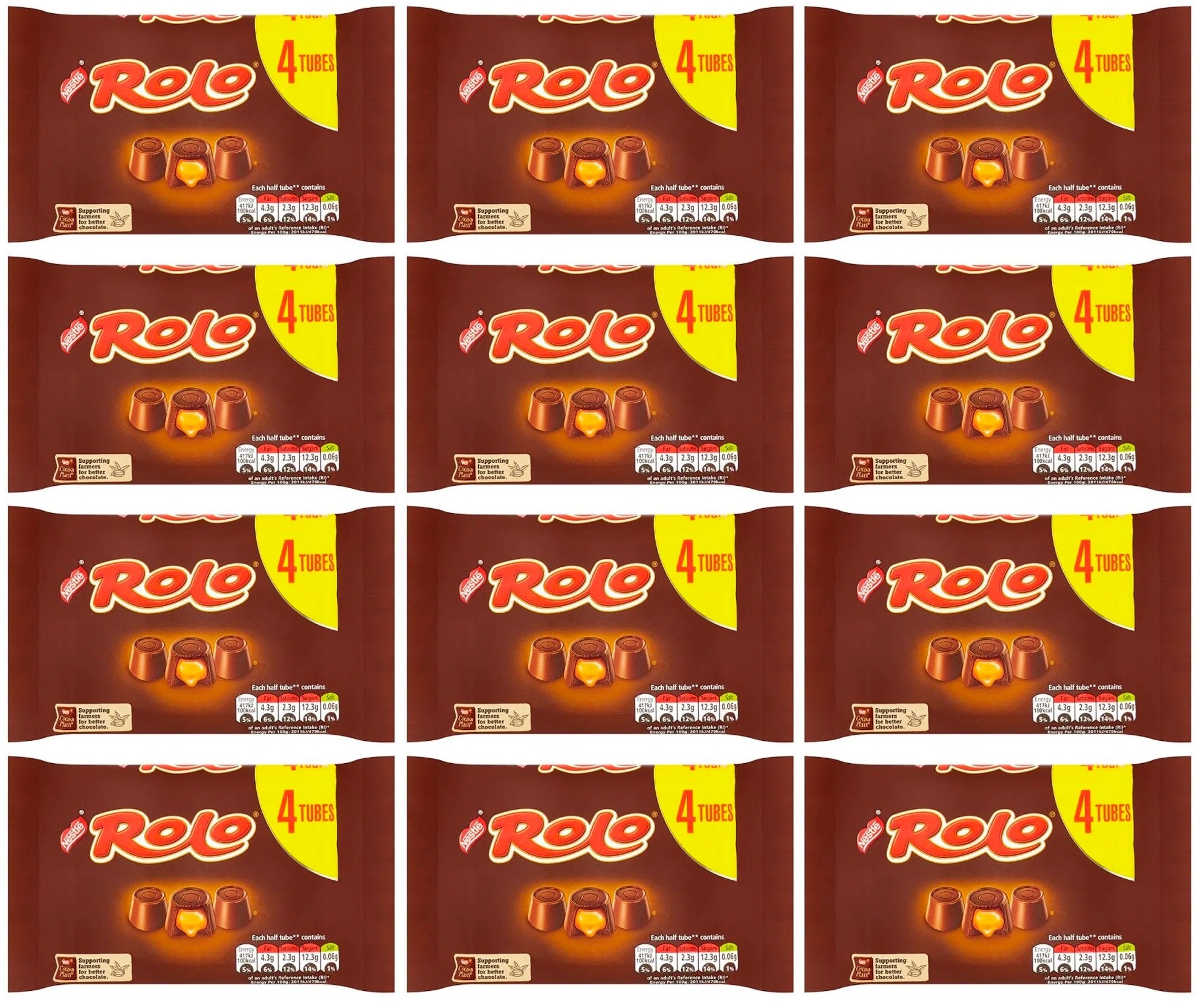 12 x Rolo Milk Chocolate & Caramel Multipack 41.6G 4 Pack