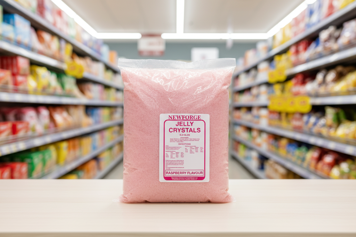 4 x Newforge Jelly Crystals Raspberry Flavour 3.5Kg