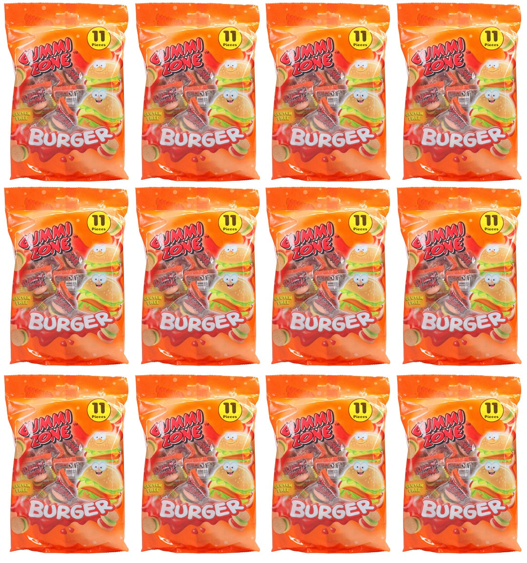 12 X Gummi Zone Burger Bag - 77Gm