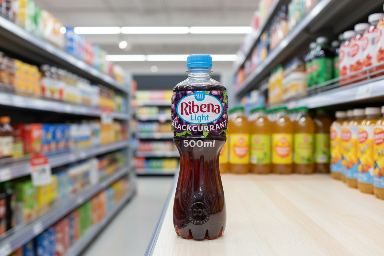12 x Ribena Blackcurrant Juice Drink No Added Sugar 500Ml