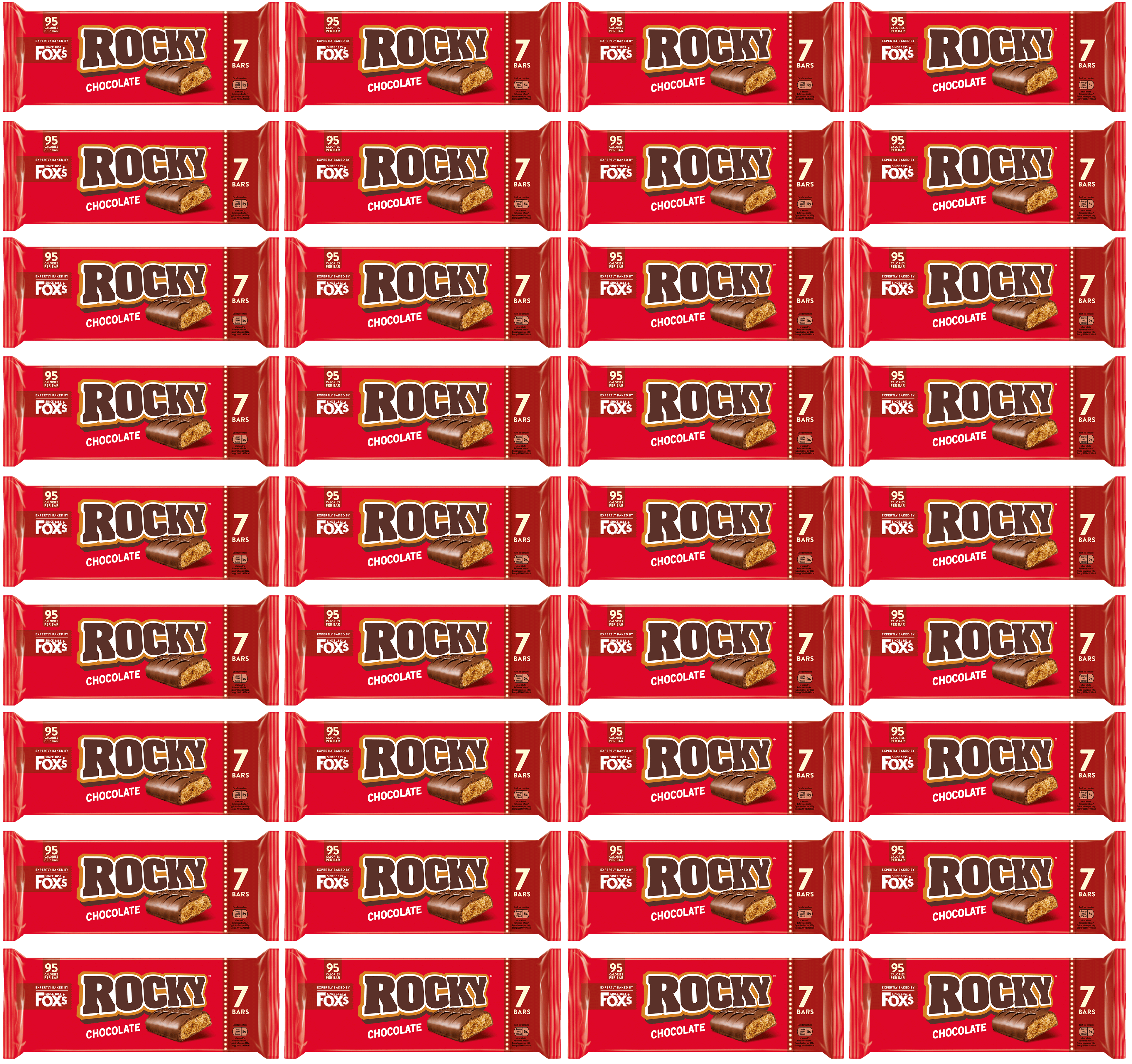 36 x Foxs Rocky Chocolate 7pk - 7 PACK