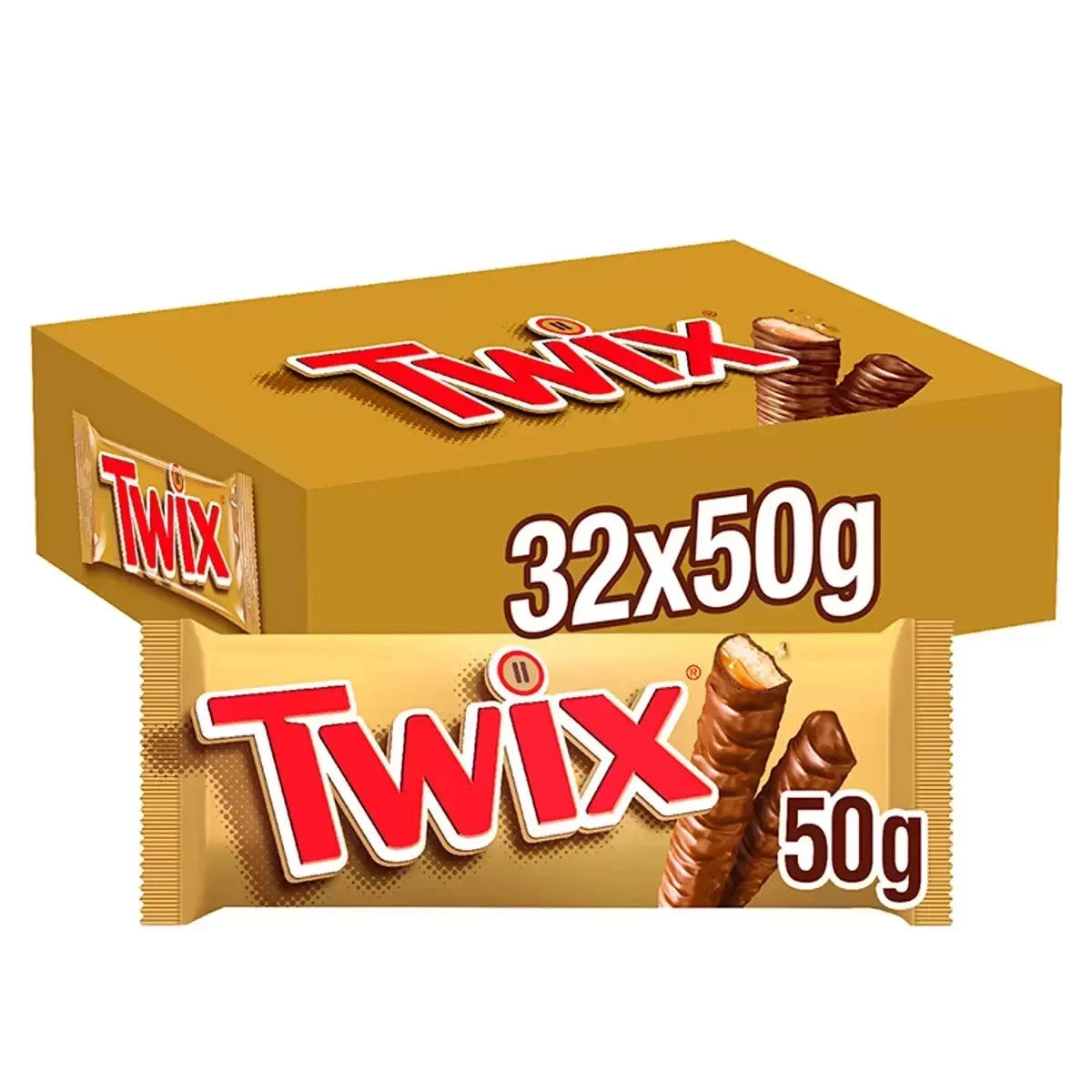 32 x Twix 2 Finger Std 50Gm