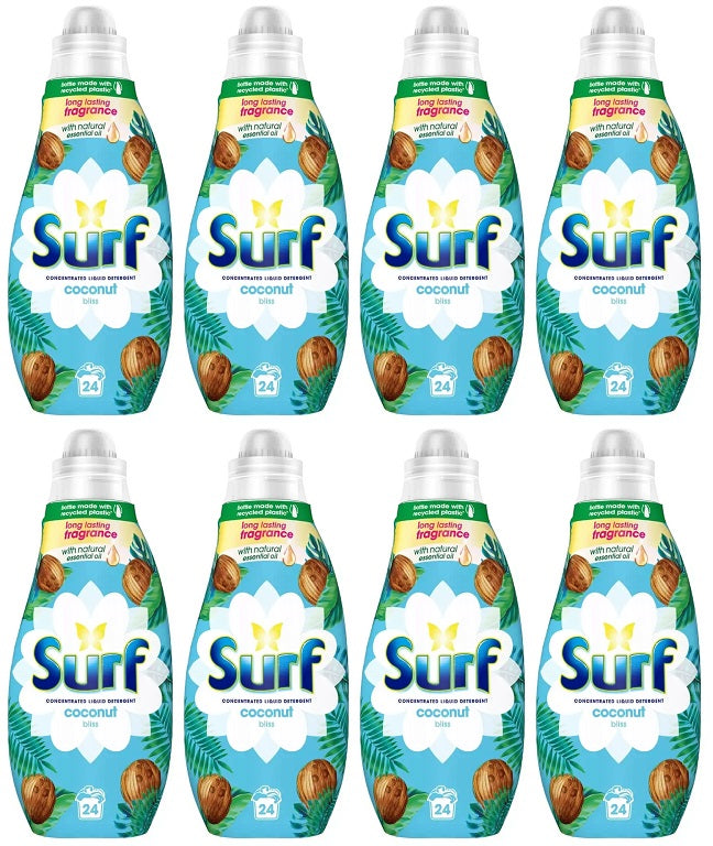8 x Surf Liquid Coconut Bliss 24 Wash - 648ML