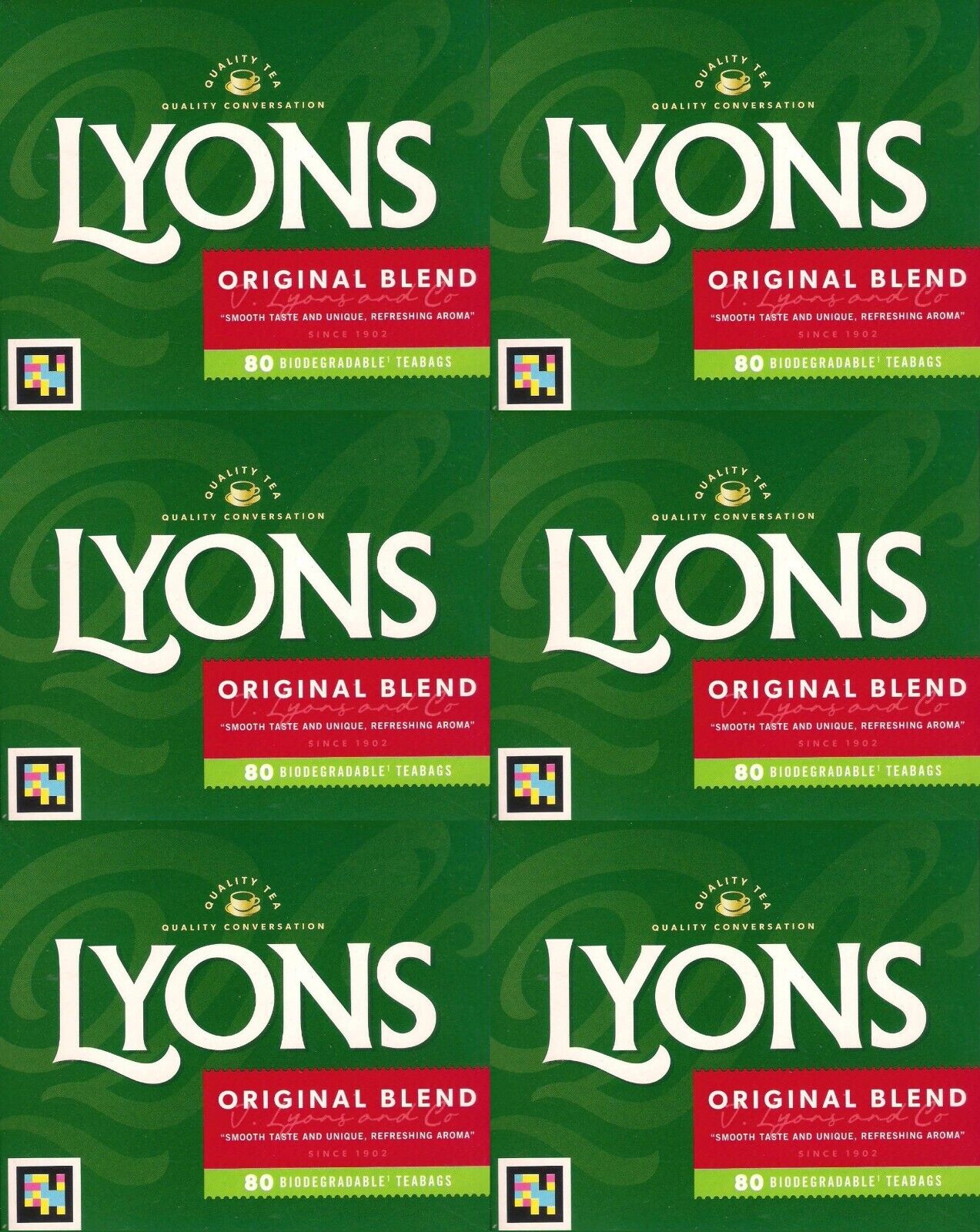 Lyons Original Blend 80 Biodegradable Teabags 232G