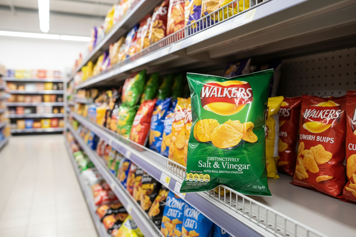 32 x Walkers Distinctively Salt & Vinegar 32.5G + 50% Extra