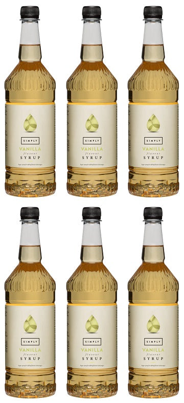 6 x Simply Vanilla Flavoured Syrup 1 Litre