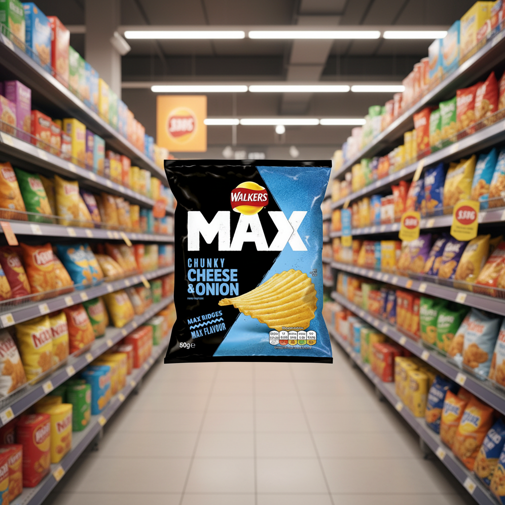 10 X Walkers Max Cheese & Onion Crisps 50g