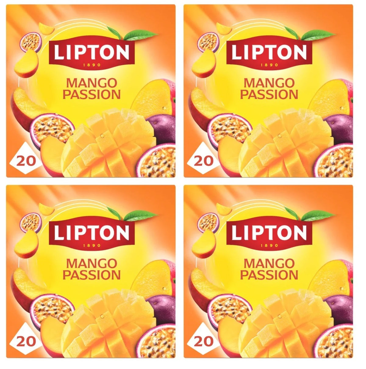 4 X Lipton Mango Passion Tea Bags - 20Pk